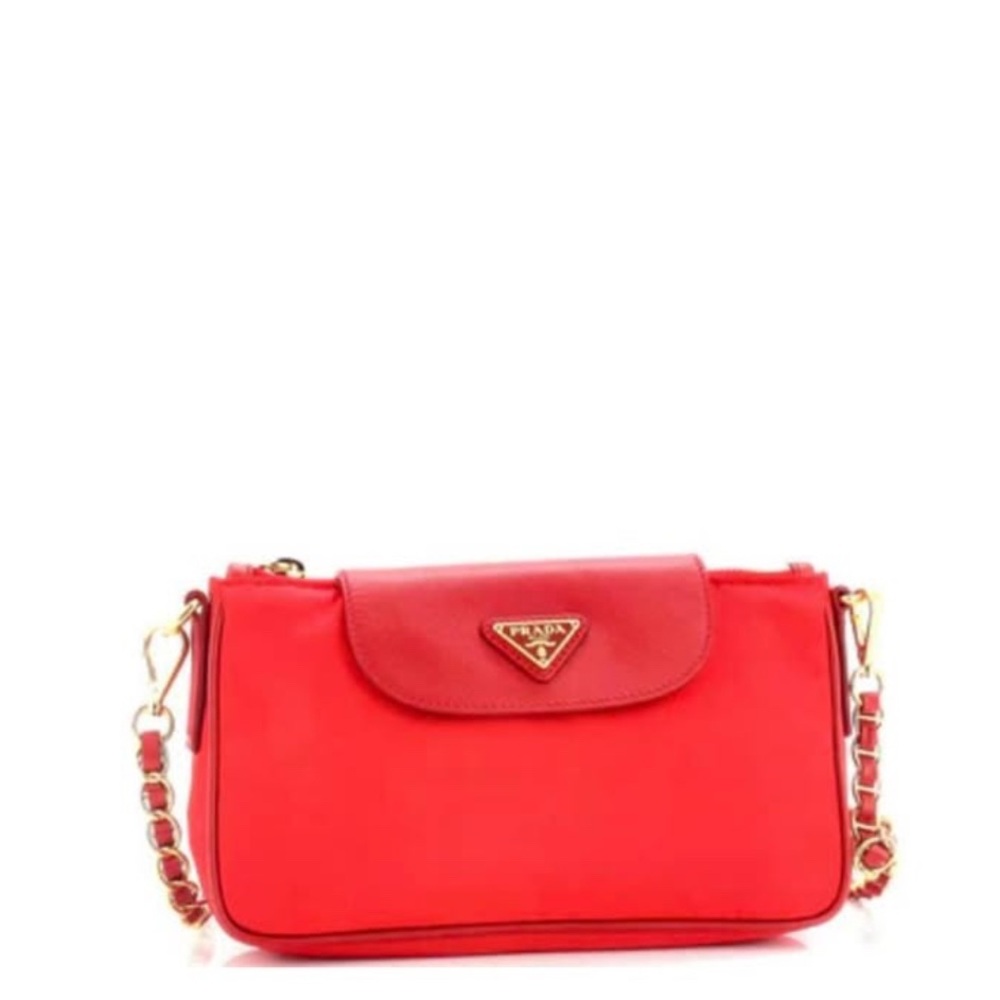 Prada Chain Crossbody Bag Tessuto and Saffiano Leather Small - Picture 1 of 10